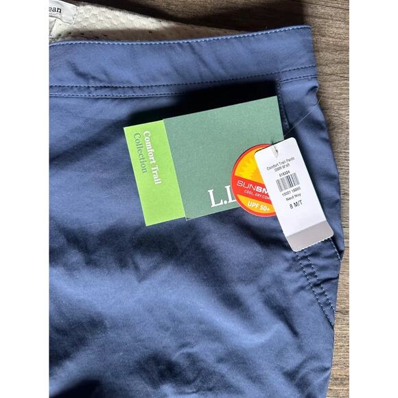 L.L. Bean Women's 8 Navy Trail Hiking Adjustable Waist Stretch Outdoor Pants - Picture 7 of 16
